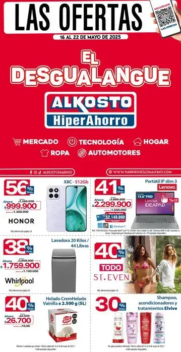 Desgualangue Alkosto 16 al 22 de Mayo 2025