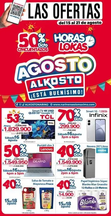 Agosto Alkosto 15 al 21 de agosto de 2025
