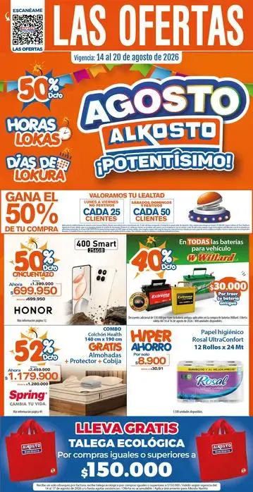 Agosto Alkosto del 14 al 20 de agosto de 2026