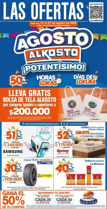 Agosto Alkosto 21 al 27 de agosto de 2026