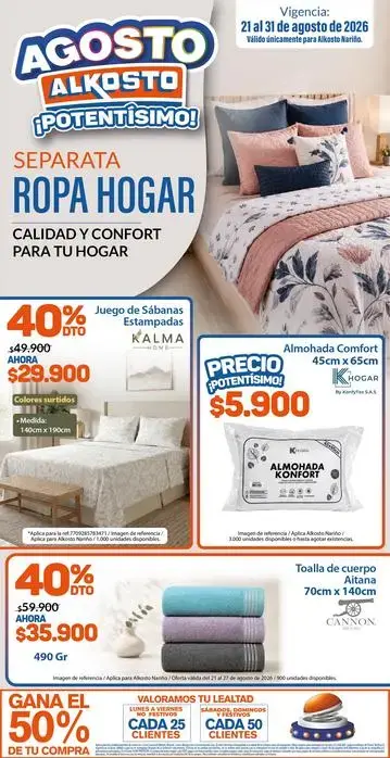 ESPECIAL DE ROPA HOGAR 