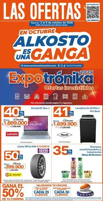 EN ALKOSTO, OCTUBRE ES UNA GANGA 2 AL 8 DE OCTUBRE DE 2026
