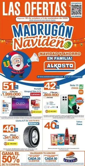 MADRUGÓN NAVIDEÑO DEL 30 DE OCTUBRE AL 5 DE NOVIEMBRE DE 2026